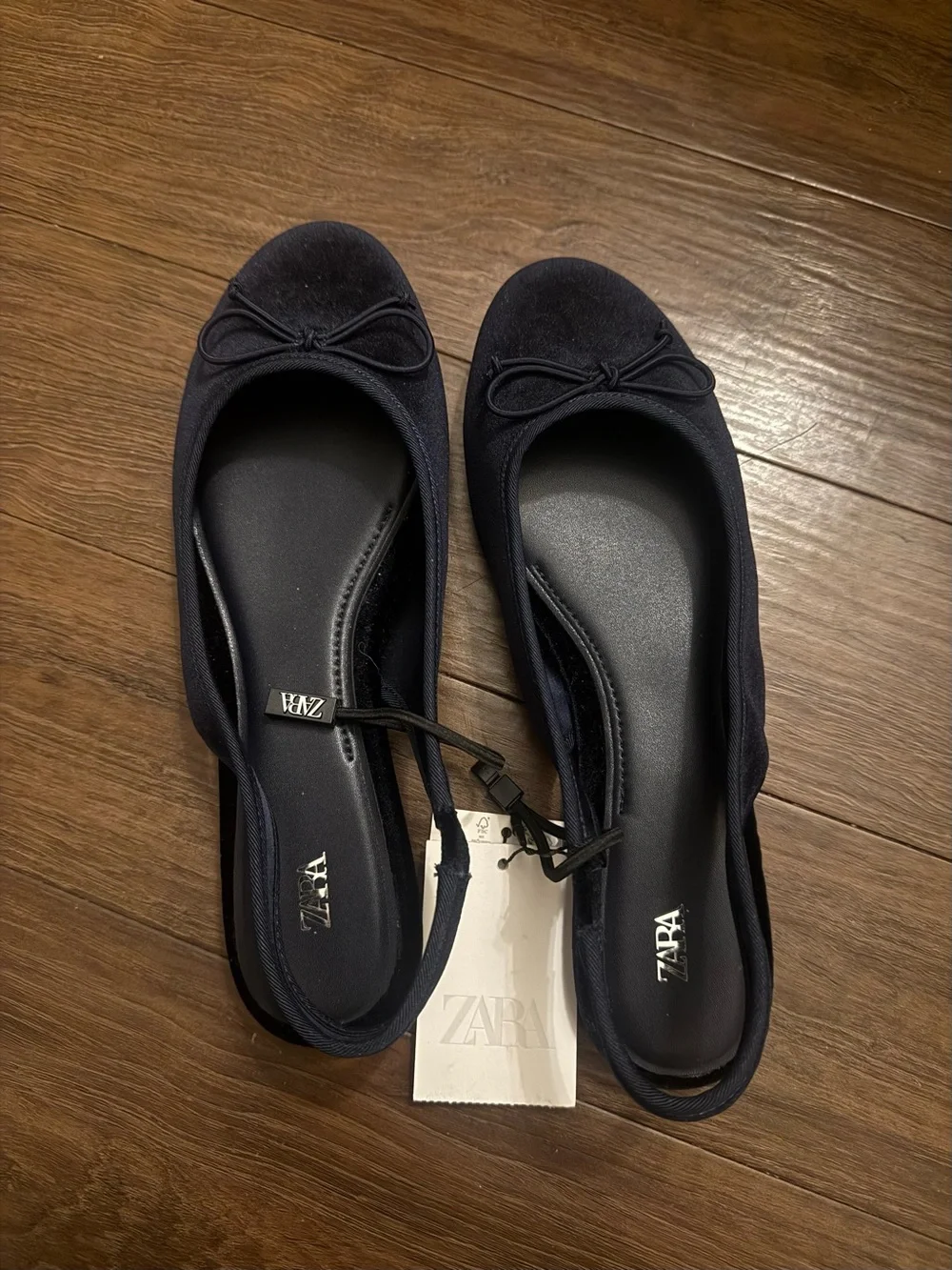 Zara VELVET EFFECT SLINGBACK BALLET FLATS